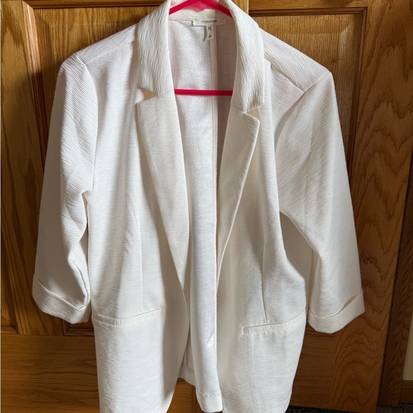 Women’s Open-Front Blazers - White &Camel (Med) - Picture 5 of 8